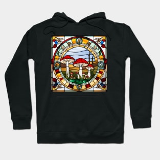 Woodsy Mushroom Family Stained Glass Hoodie